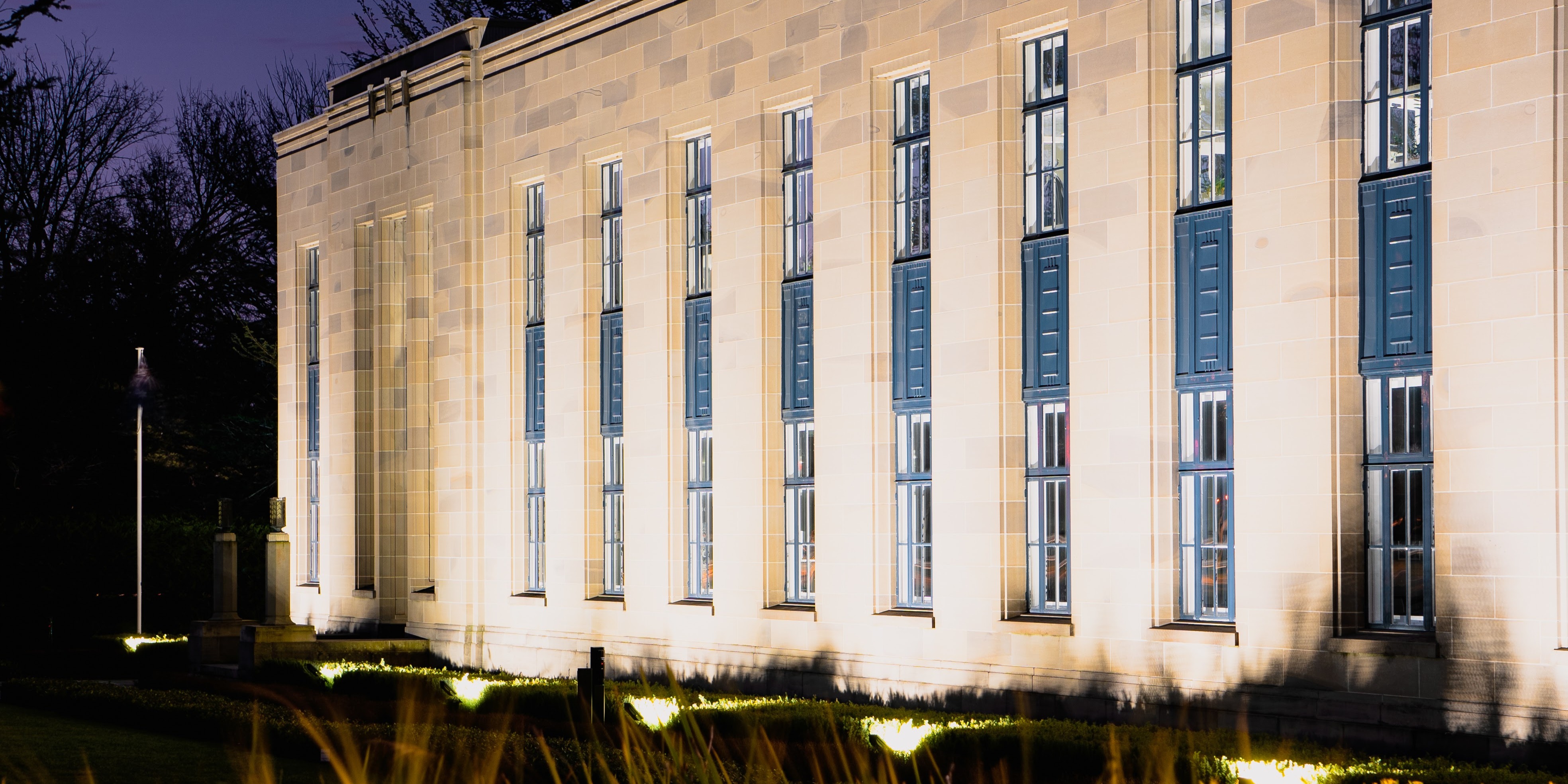 ONI headquarters nighttime view