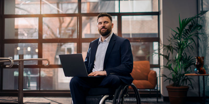 Steve from ASD on a laptop