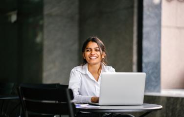 Female working at laptop