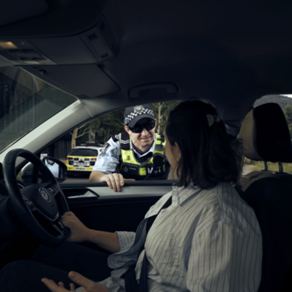 Driver being pulled over