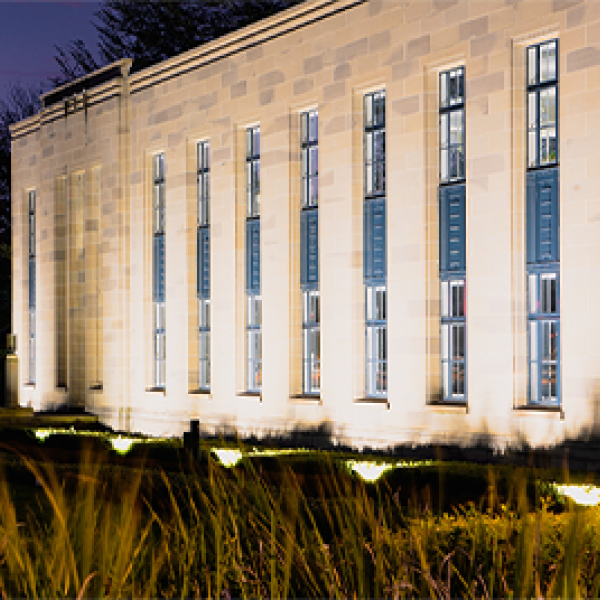 ONI headquarters nighttime view